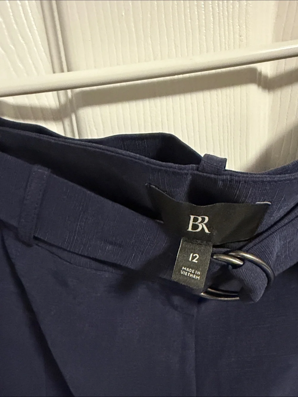 Banana Republic Navy Belted Barrel Pants